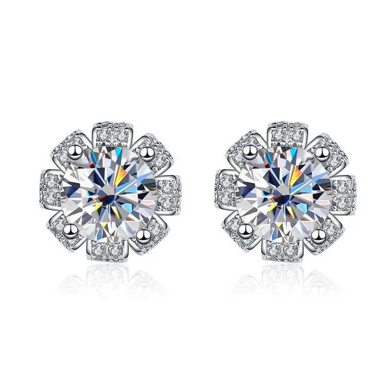 2ct Moissanite Diamond Earrings in 18K White Gold Women's Earrings