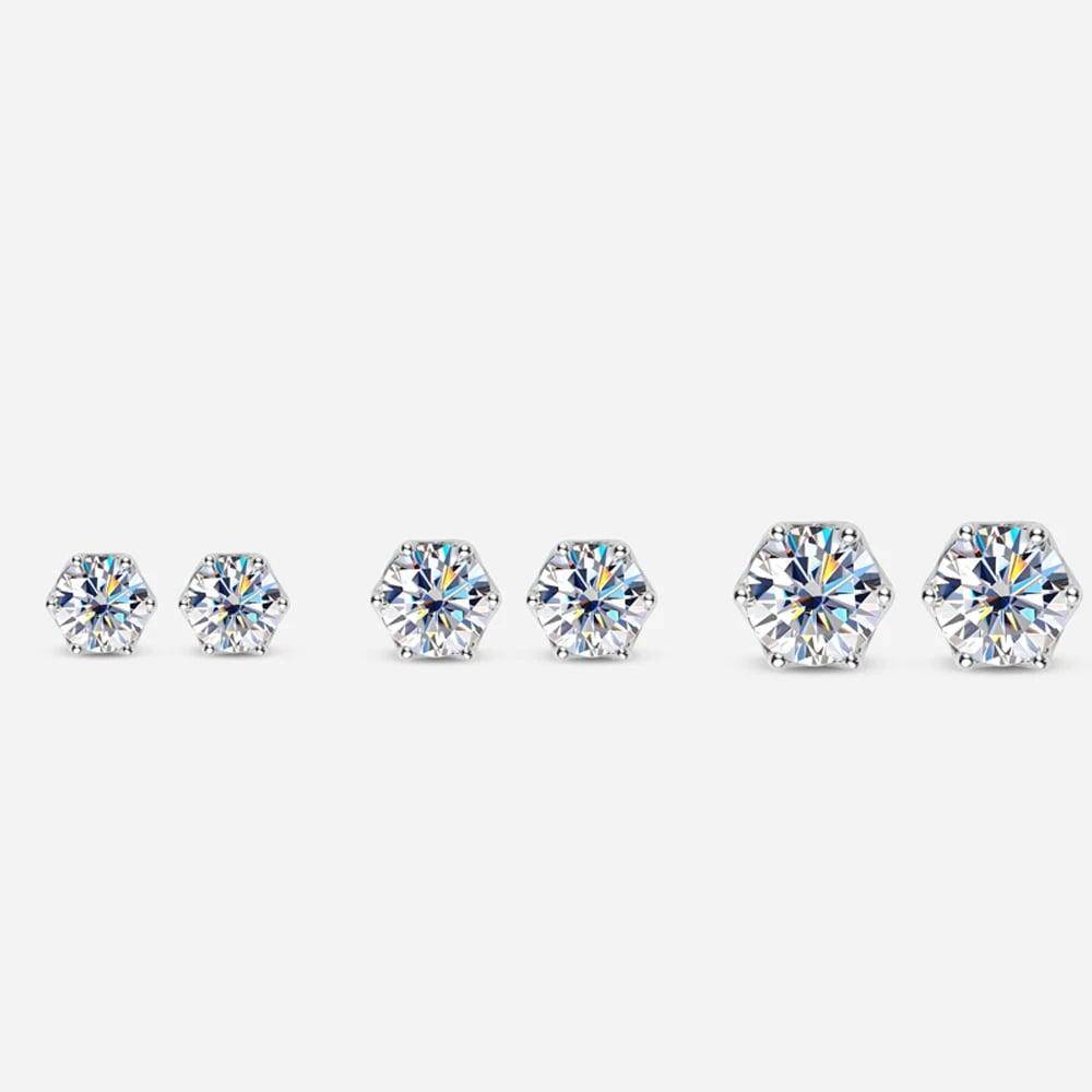 1ct D-Color Moissanite Wedding Earrings S925 Sterling Silver Women's Earrings