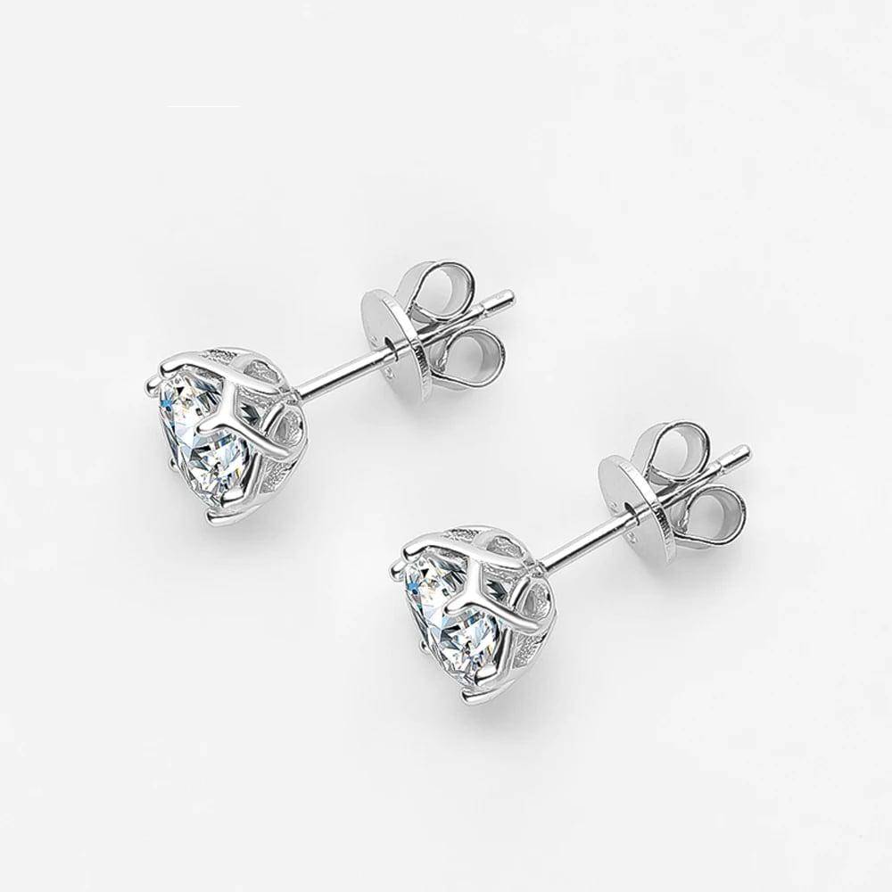 1ct D-Color Moissanite Wedding Earrings S925 Sterling Silver Women's Earrings