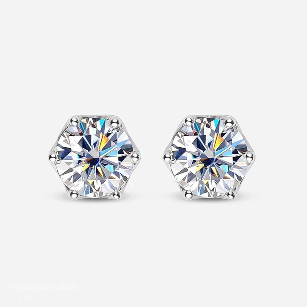 1ct D-Color Moissanite Wedding Earrings S925 Sterling Silver Women's Earrings