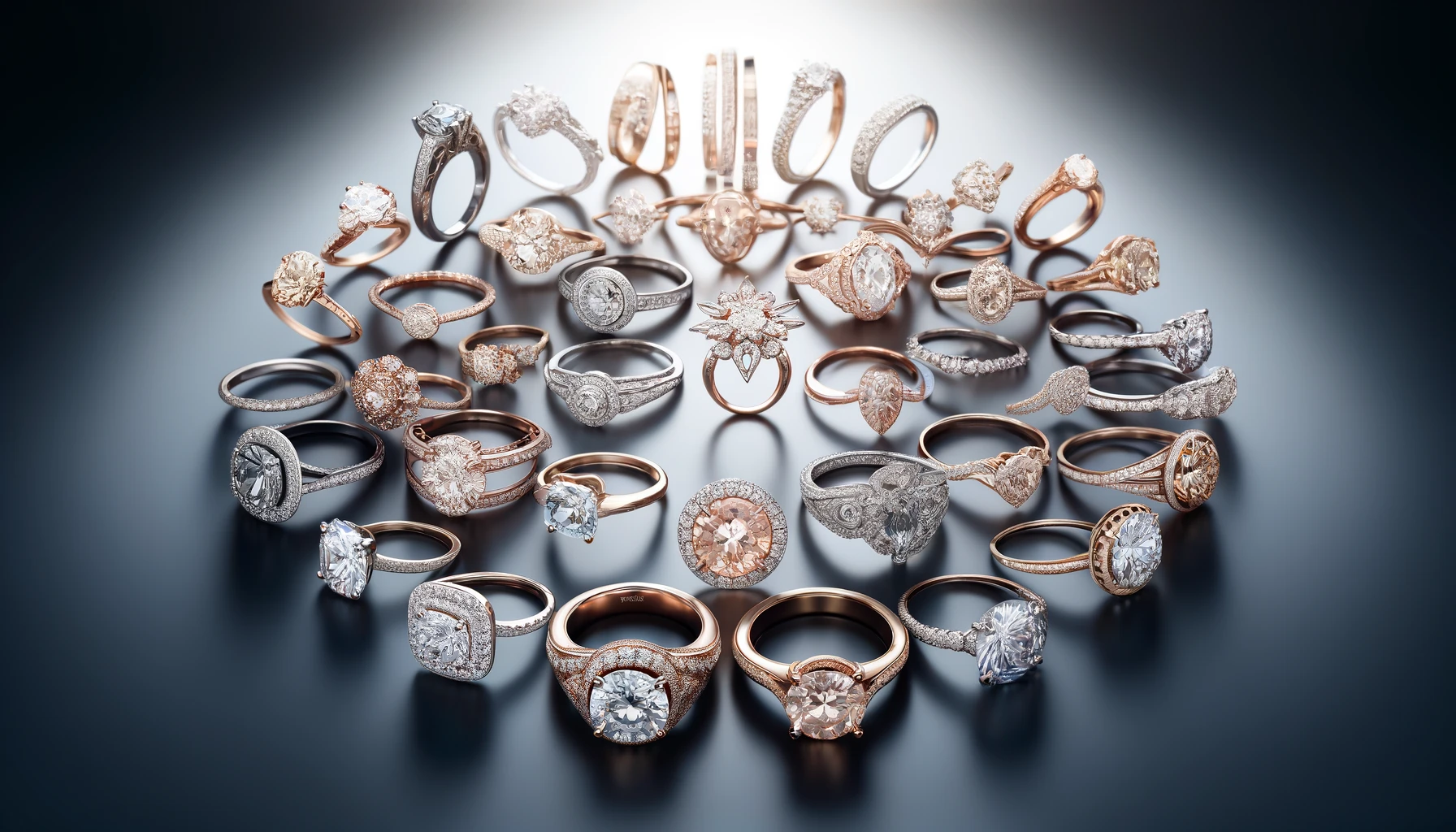 a group of different colored rings