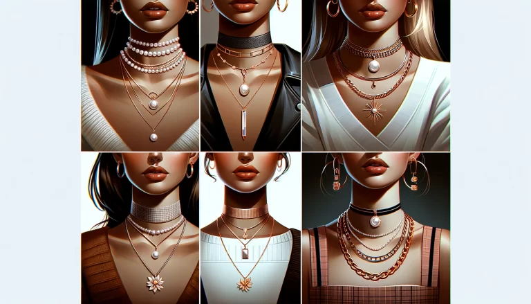 a collage of different necklaces