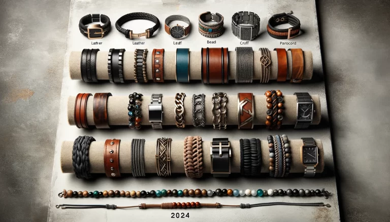 a group of bracelets on a stand