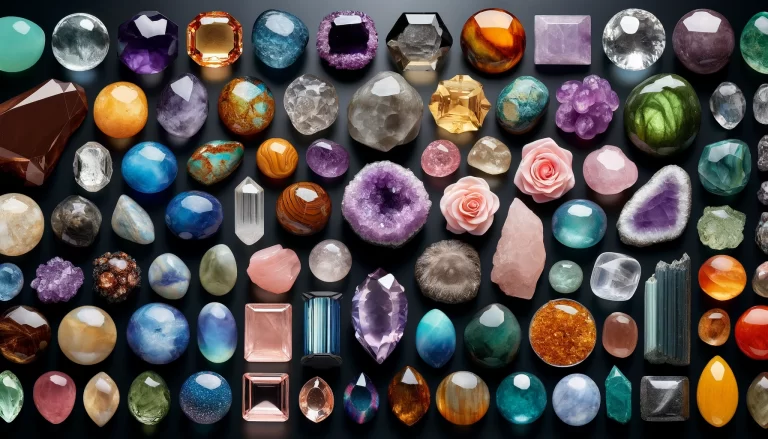 a group of different colored gemstones