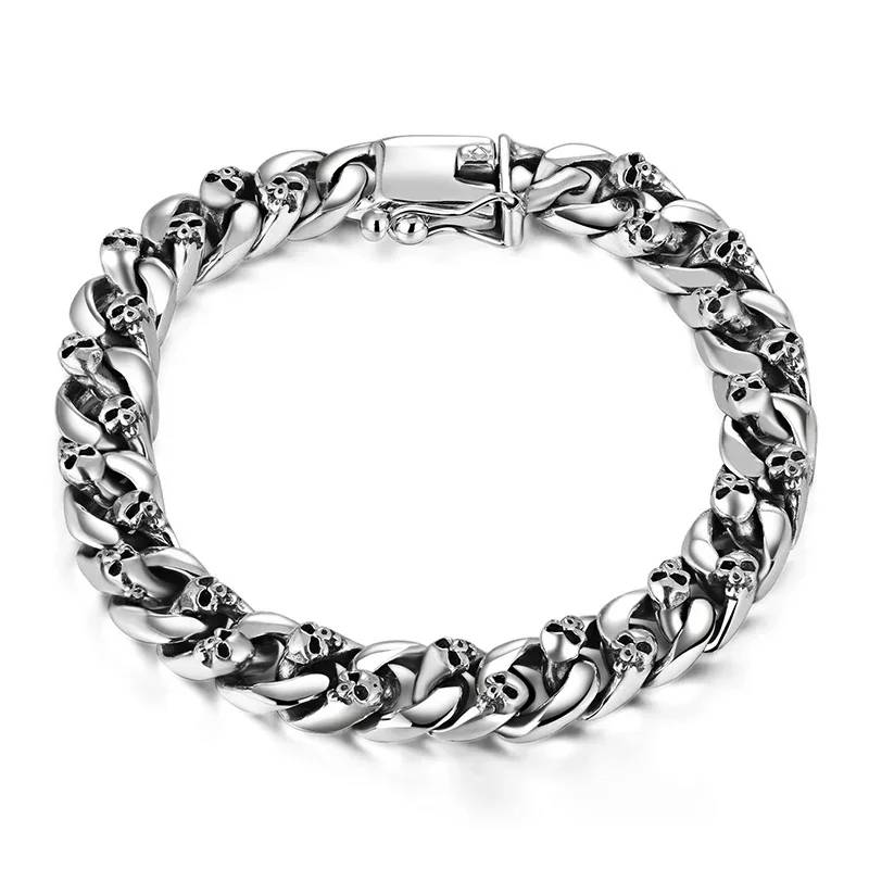 Sterling Silver Skull Bracelet for Men Men's Bracelets