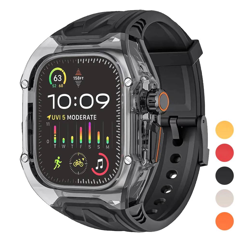 Transparent Rugged Case for Apple Watch Watch Straps and Bands