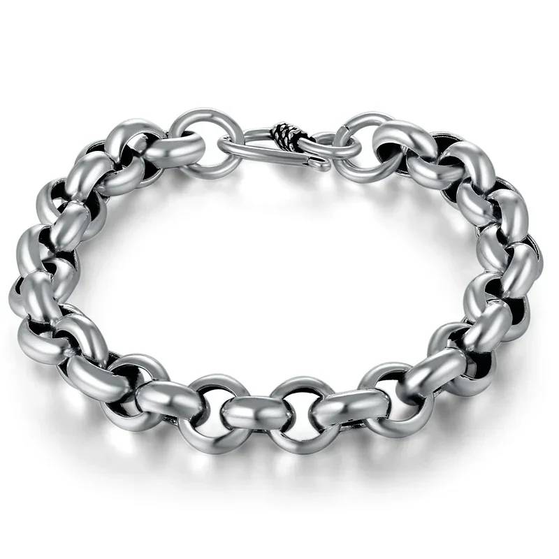 Chunky Sterling Silver Chain Bracelet Men's Bracelets