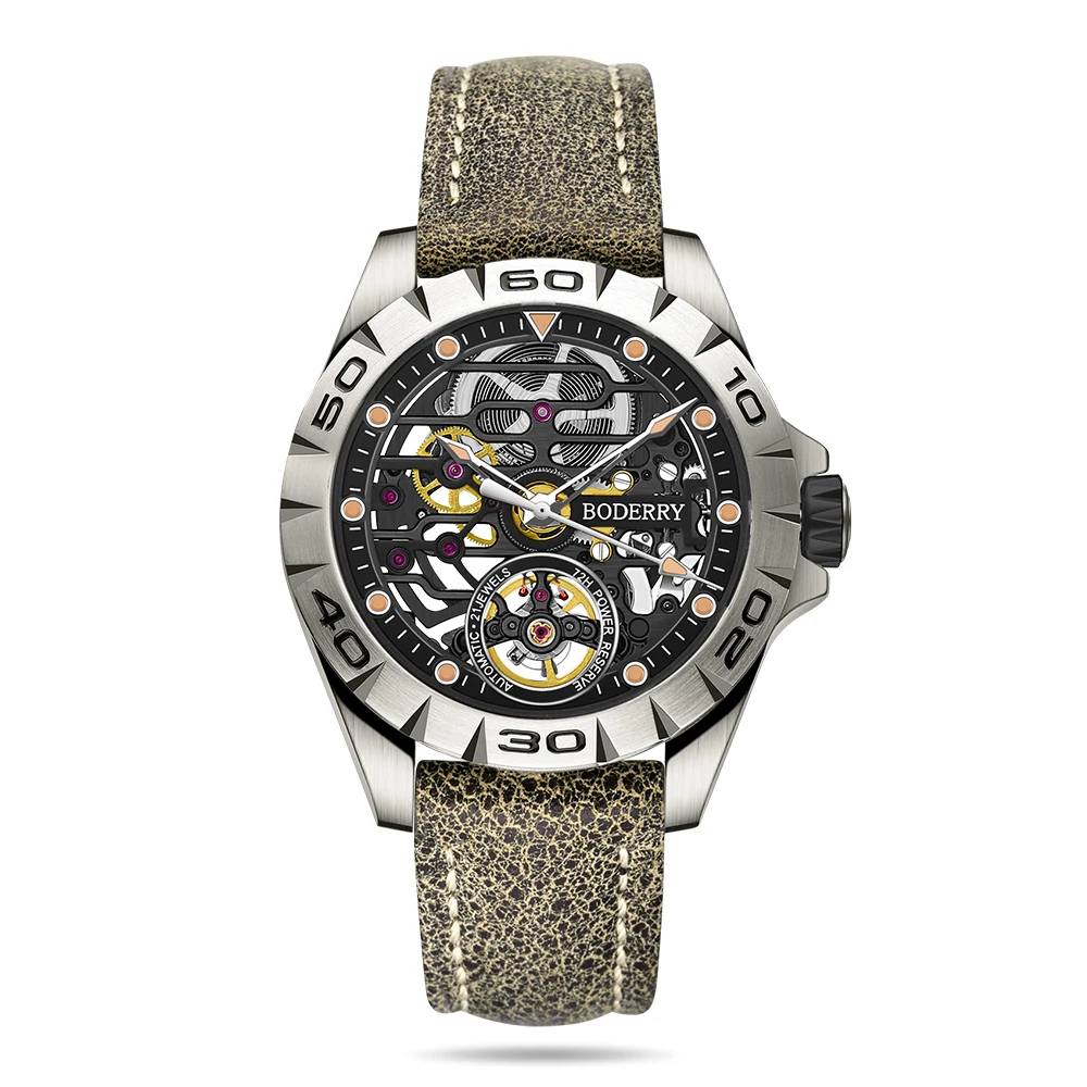 Boderry Titanium Skeleton Automatic Watch Watches For Men
