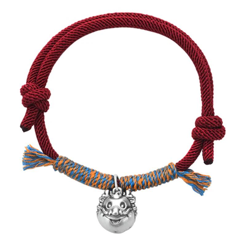 Zodiac Chen Long Bracelet Silver Red Thread Bracelets & Bangles Men's Bracelets