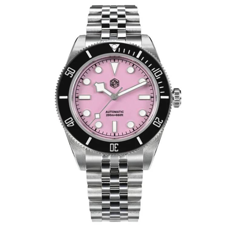 San Martin SN0128-G4 Pink BB Diver Watch San Martin Watches
