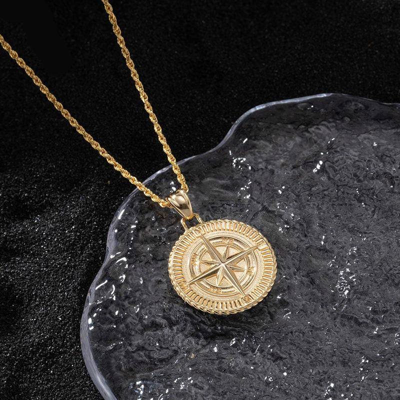 Compass Pendant Necklace in 925 Sterling Silver Mens Pendants