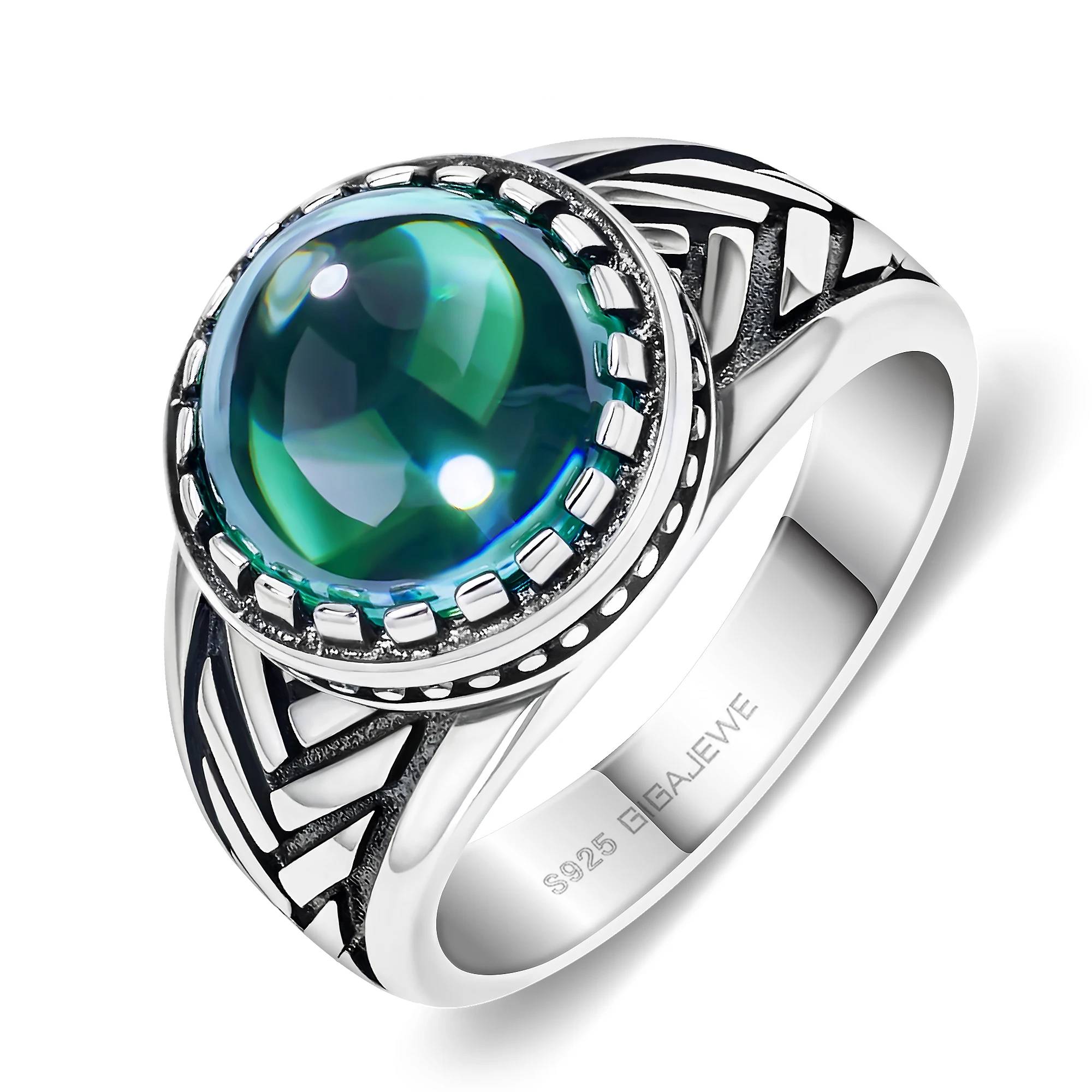 10mm Green Moissanite S925 Dewdrop Ring Women's Rings