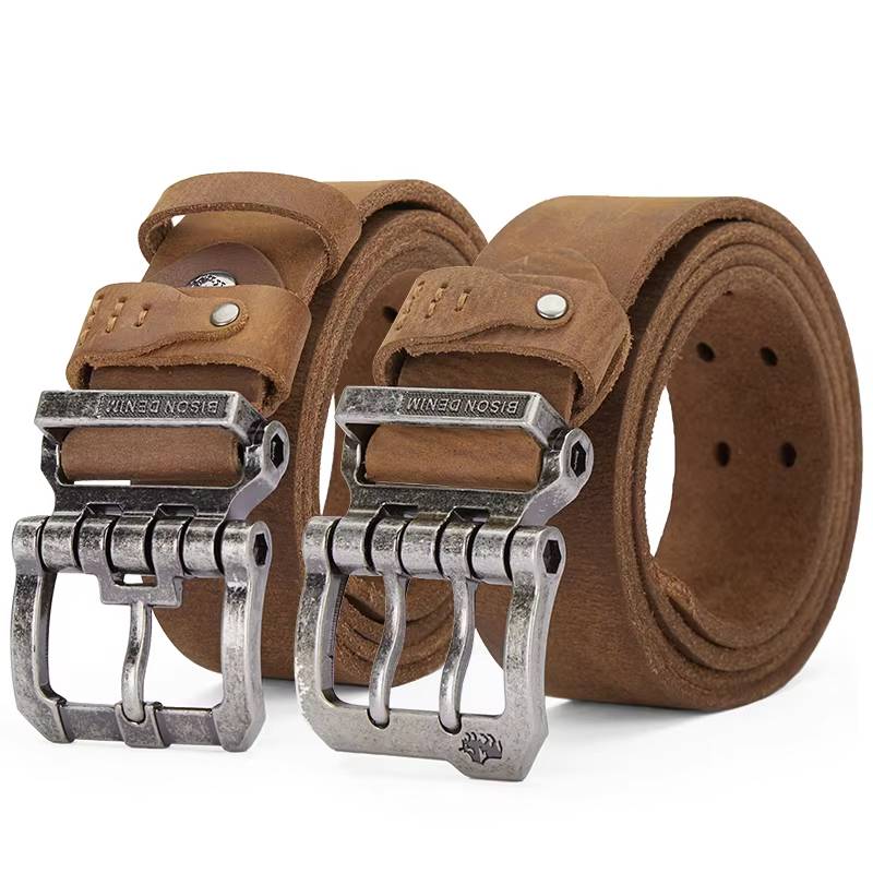 Leather Belt with Industrial Buckle Mens Belts