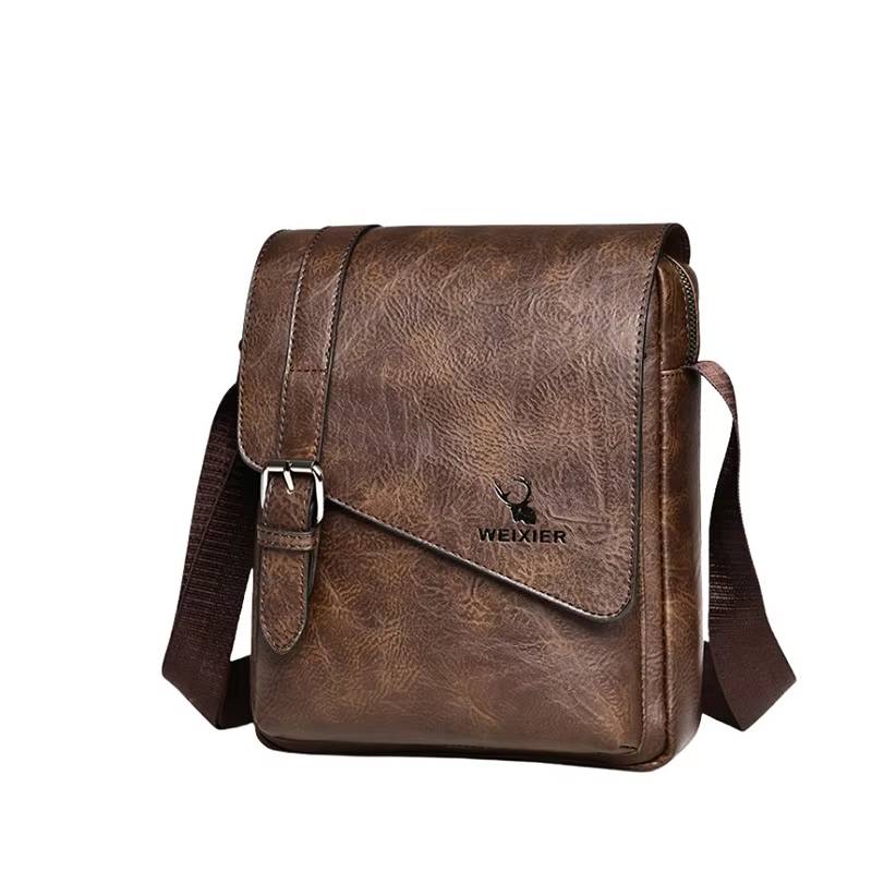 Men’s Retro Business Shoulder Bag Chest Waist Bags Size : 24x20x6cm 