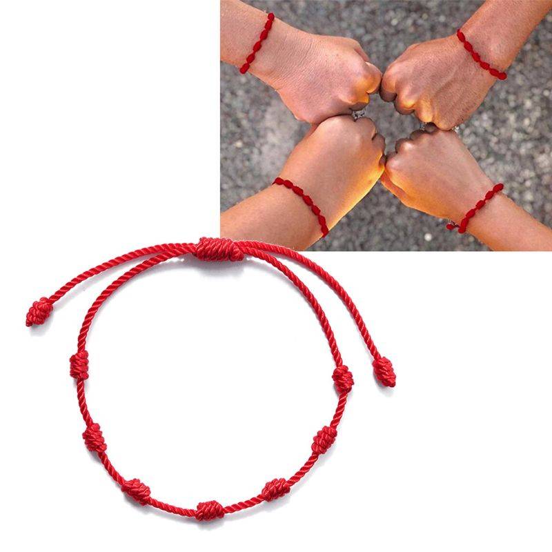 7 Knots Red String Luck Bracelets 2 pcs Set Men's Bracelets  