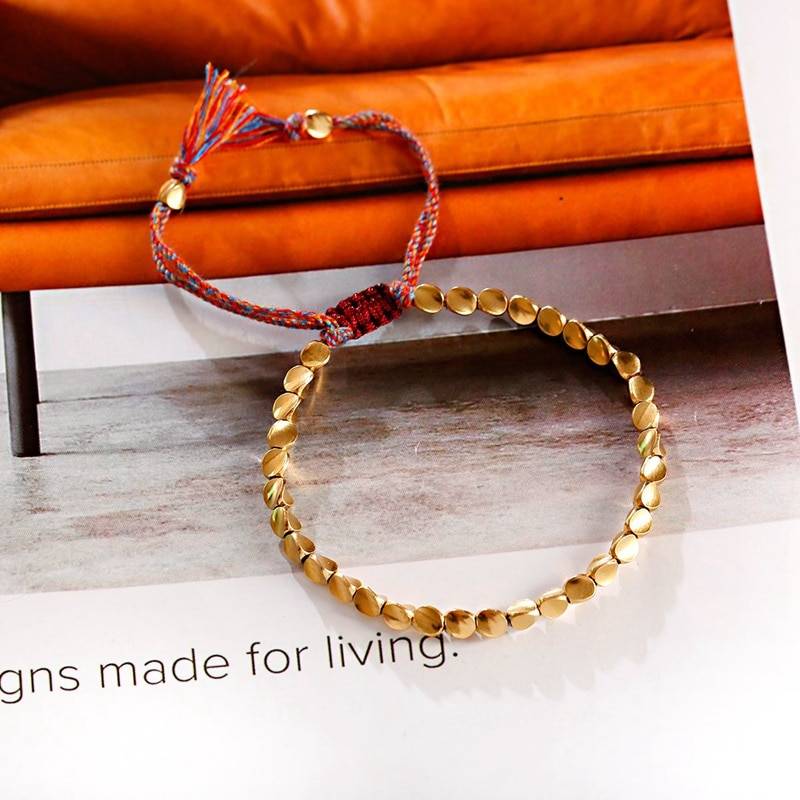 Men's Copper Beads Bracelet Men's Bracelets Metal Color : 006-4|Gold|006-2|006-3 