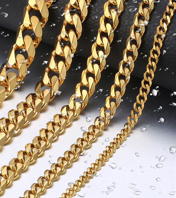 Luxury Men's Chain Necklace Men's Chains Color : Silver |Black |Gold  