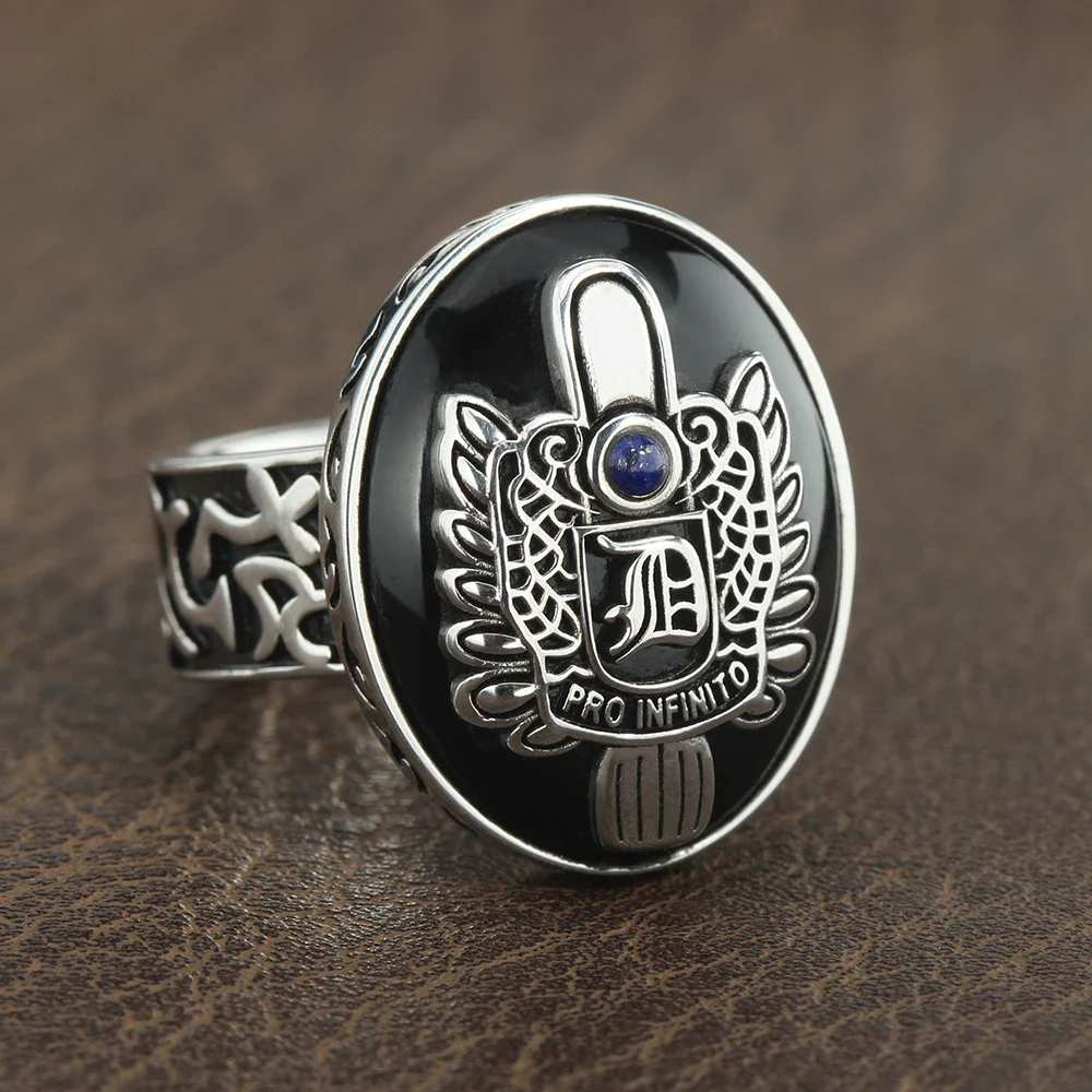 Damon Salvatore's ring featuring intricate design and a central gemstone, symbolizing supernatural p.