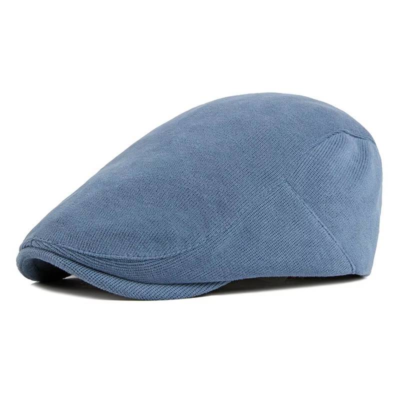 Spring Autumn Berets Hat Men knitting Visor Cap Casual Fashion Women Beret Solid Yellow Blue Peaked Flat Cap Duckbill Hat Baseball Caps, Hats & Berets Color : Lake Blue|Khaki|Light Blue|Navy|Yellow|Wine Red|Gray|Black 
