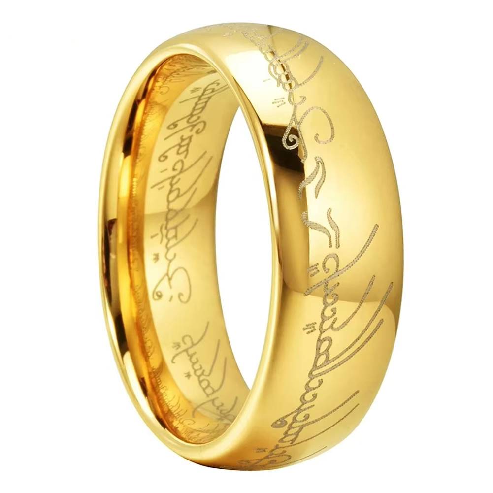 6mm 8mm Laser-Engraved Tungsten LOTR Ring Mens Rings Women's Rings Ring Size : 13|15|14|12|12.5|5|5.5|6|8|8.5|9|9.5|10|10.5|11|11.5|6.5|7|7.5 