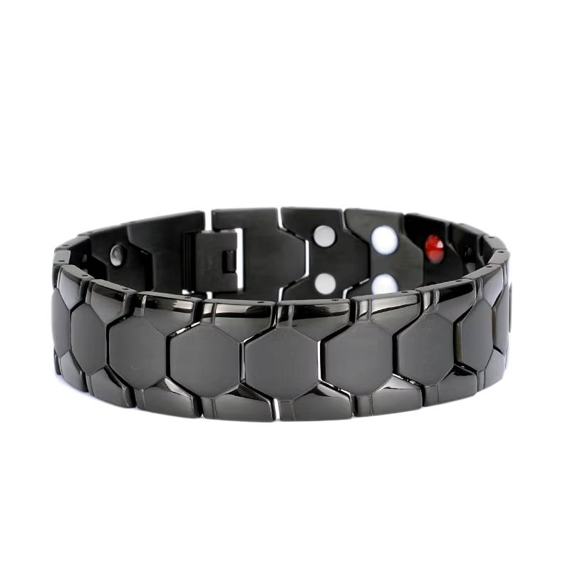 Hexagonal Magnetic Therapy Bracelet Magnetic Jewelry Metal Color : silver|silver gold|gold|black 