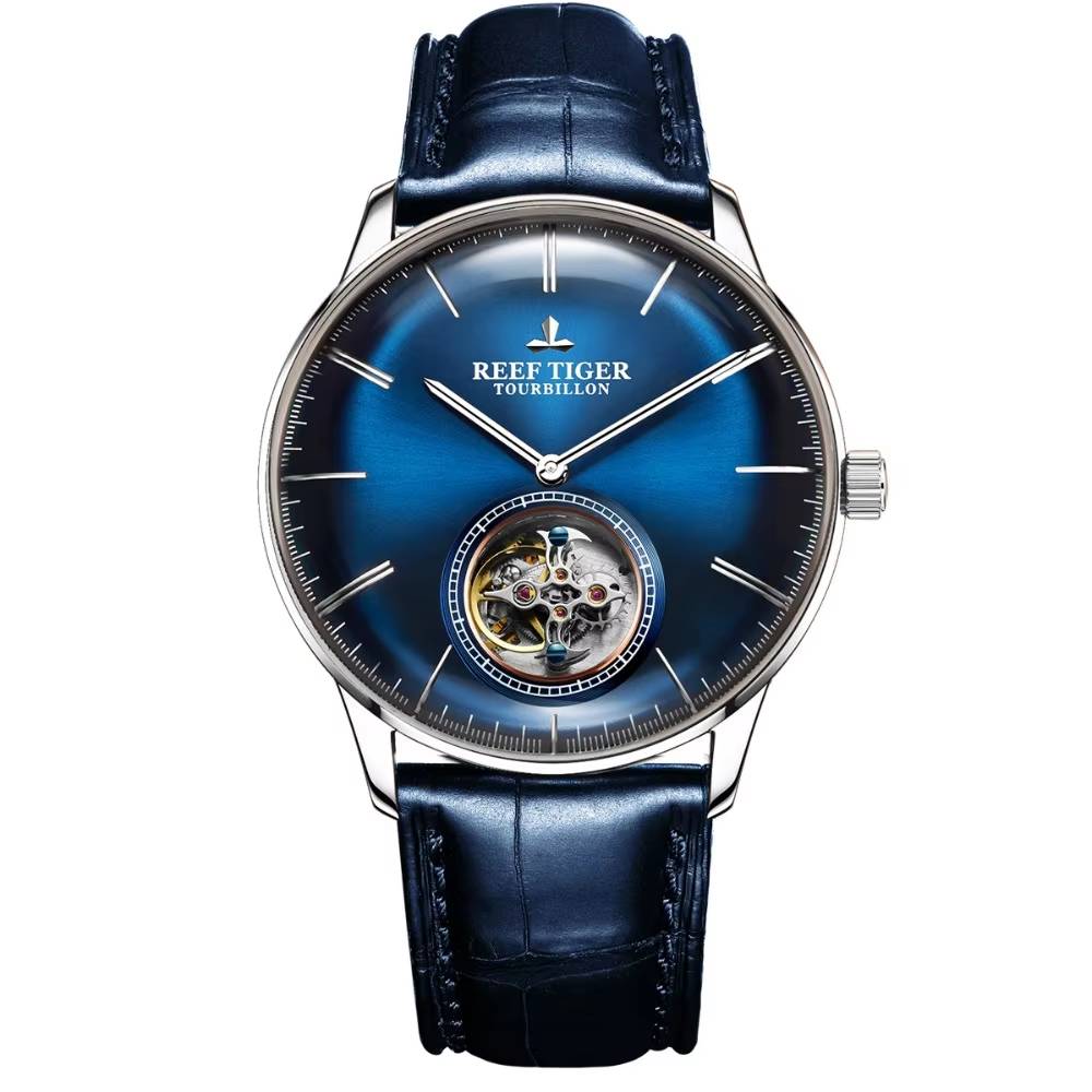 Reef Tiger RGA1930 Tourbillon Automatic Watch Reef Tiger Watches Color : RGA1930-YLL|RGA1930-YBB|RGA1930-PLL|RGA1930-YWB|RGA1930-PBS|RGA1930-PWS|RGA1930-PBB 
