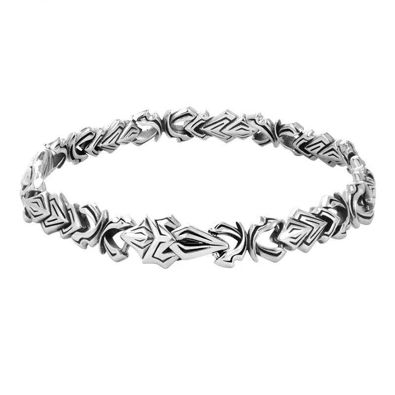 Dragon Bracelet Retro 925 Sterling Silver Bracelet Men's Bracelets Length : 19cm|22cm 