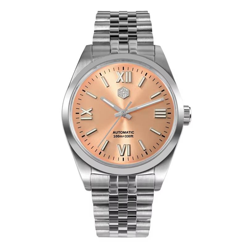 San Martin SN0050-G 38.5mm Men’s Luxury Dress Watch San Martin Watches Color : Sunray Black|Sunray Salmon|Sunray Brown|Sunray Gun Grey|Sunray Blue 