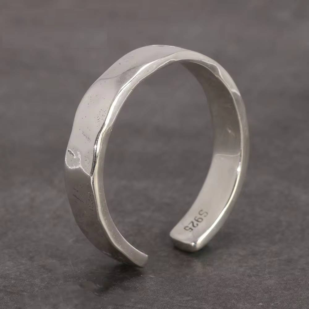Adjustable Silver Classic Wedding Band Mens Rings Ring Size : resizable 