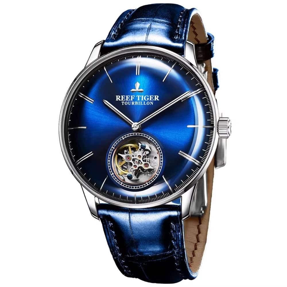 Reef Tiger RGA1930 Tourbillon Automatic Watch Reef Tiger Watches Color : RGA1930-YLL|RGA1930-YBB|RGA1930-PLL|RGA1930-YWB|RGA1930-PBS|RGA1930-PWS|RGA1930-PBB 