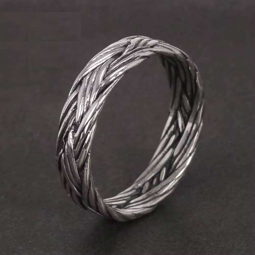 Double Braided 925 Sterling Silver Unisex Ring Mens Rings Women's Rings Gem Color : 2 Lines|3 Lines 