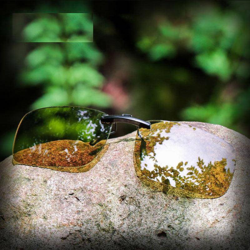 CAPONI Photochromic Polarized Clip-On Sunglasses Unisex Sunglasses Frame Color : Sunglasses clip 