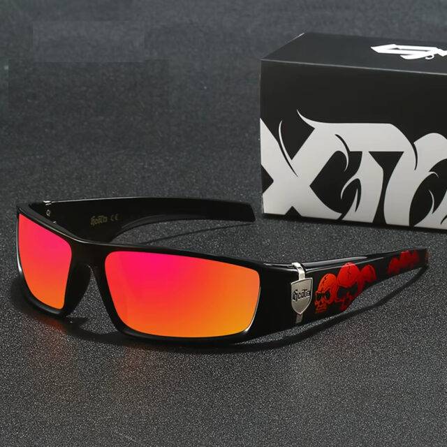 Polarized Gothic Sunglasses with Skull Temples Lenses ColorSY : Black1|Black5|Black4|Black3|Black2|Black8|Blue7|Red6