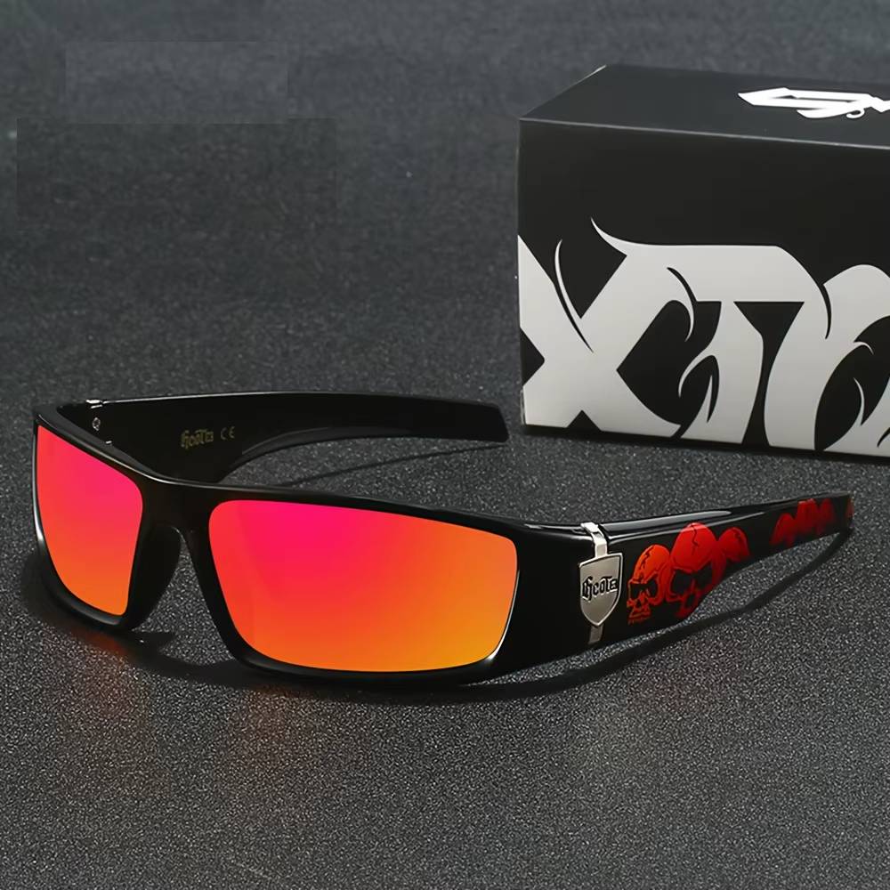 Polarized Gothic Sunglasses with Skull Temples Lenses ColorSY : Black1|Black5|Black4|Black3|Black2|Black8|Blue7|Red6
