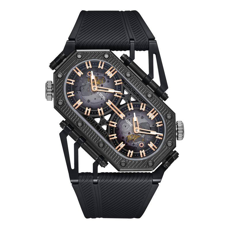 CRONUSART Voyager Dual Time Zone Watch Watches For Men Color : mens watches 2|mens watches 1
