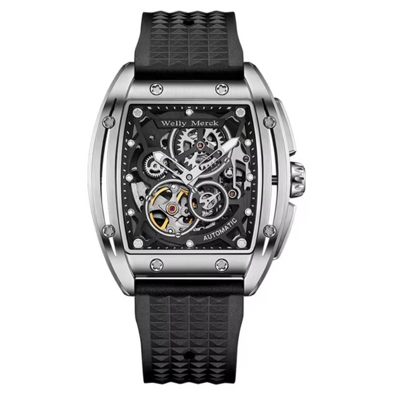 Welly Merck WM083 Skeleton Automatic Watch Welly Merck Watches Color : RED|GOLD|SILVER 