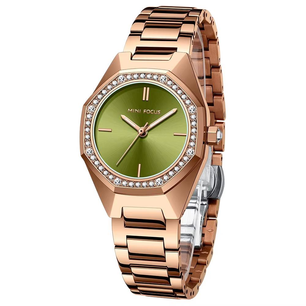 Women's Diamond-Studded Octagonal Watch Mini Focus Watches Color : Silver Blue|Rose Green|Silver Rose|Silver Gold|Gold|Silver Blue-Box|Rose Green-Box|Silver Rose-Box|Silver Gold-Box|Gold-Box 