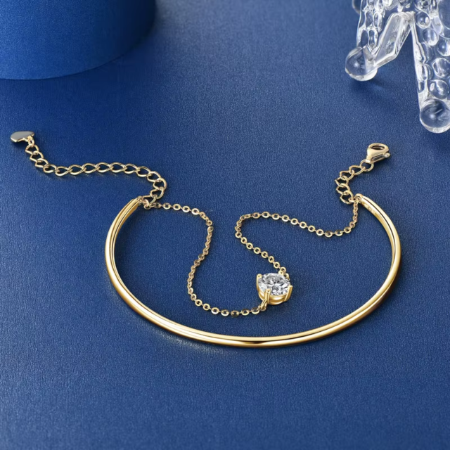 Double Layer Moissanite Bracelet Bangle