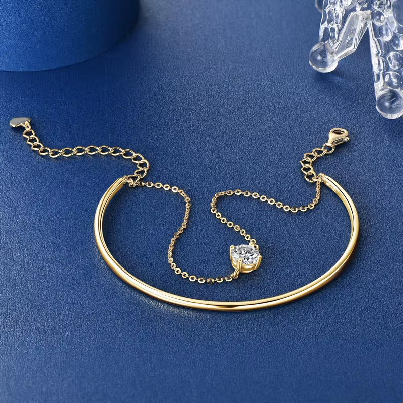 Double Layer Moissanite Bracelet Bangle