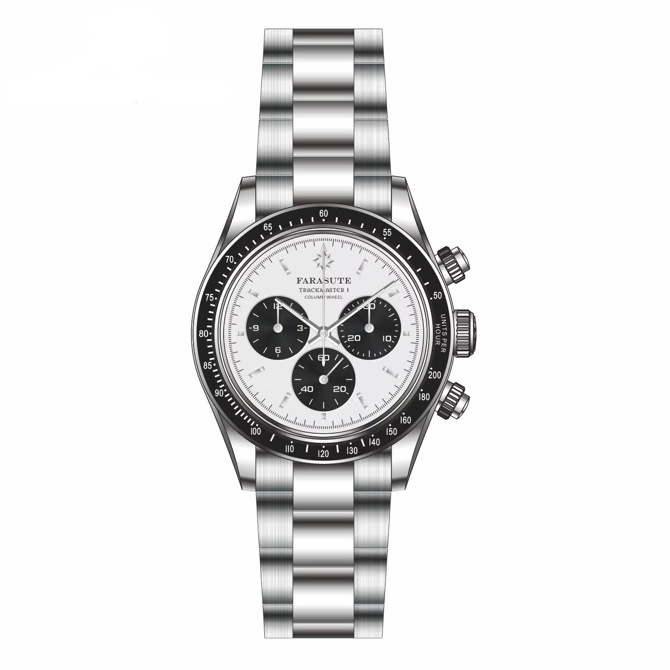 FARASUTE Trackmaster I Panda dial chronograph