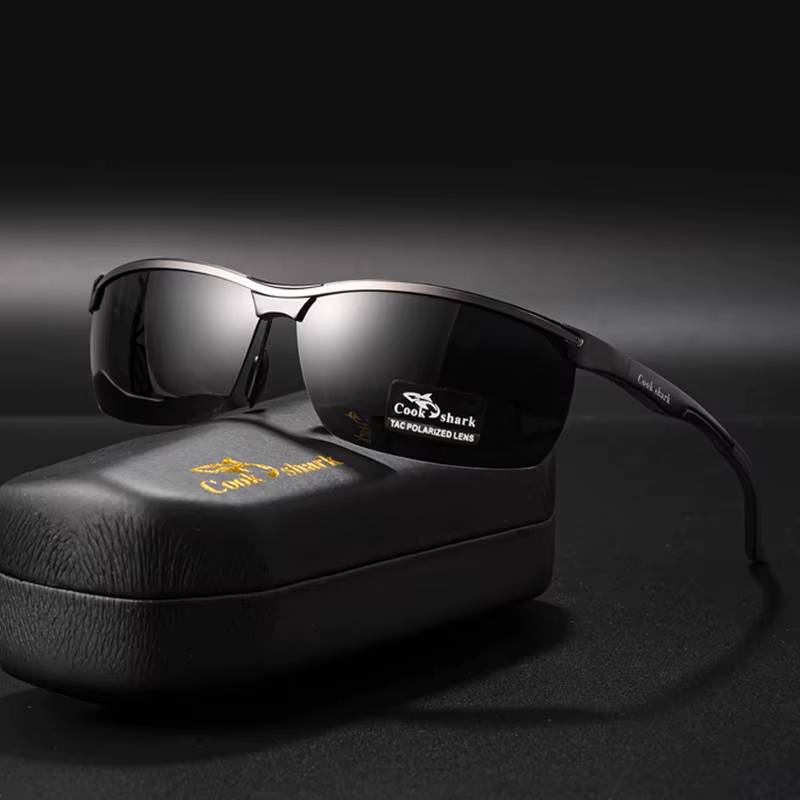 Cook Shark polarized sunglasses with TAC lenses and branded case