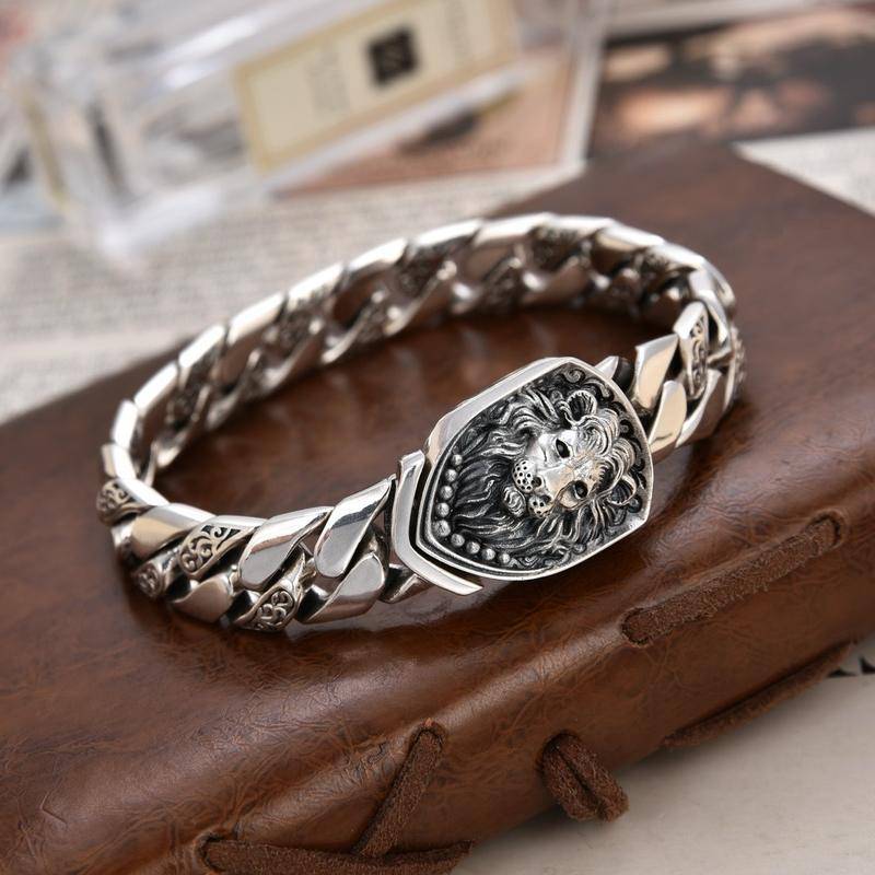Men's Lion Head Bracelet Stainless Steel | Jewelry Addicts
