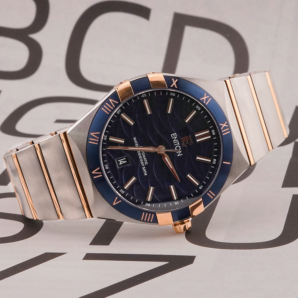 ENITON S1084G with Blue Dial with Rose Gold Accents Automatic Men’s Watch