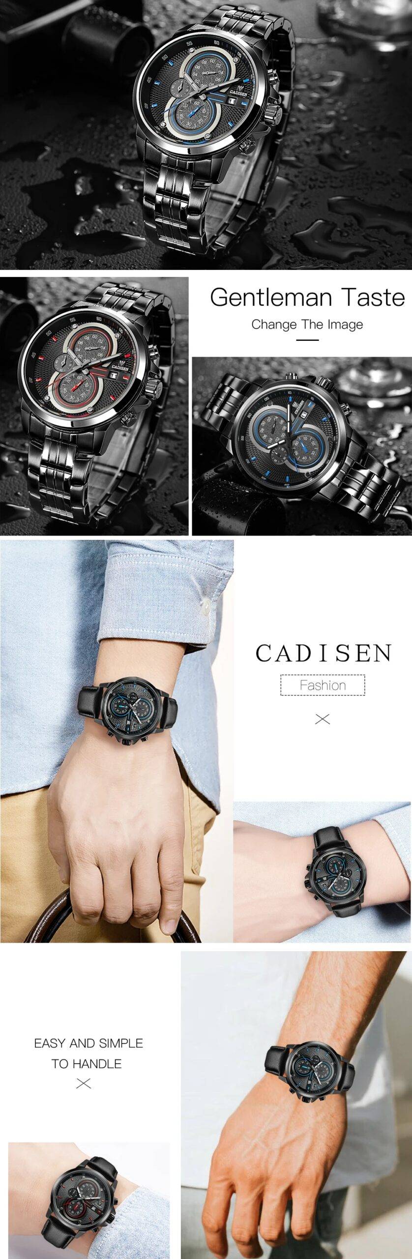 CADISEN Quartz Stainless steel Military Watch
