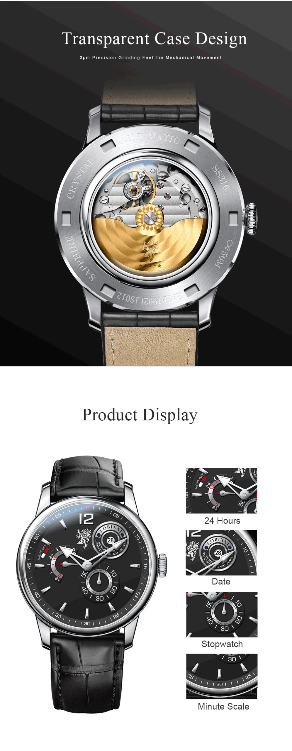 LOBINNI mechanical Luxury Watches