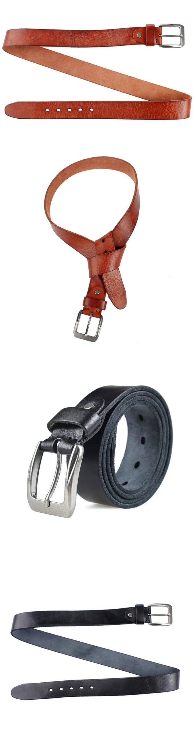 Men's Leather Belts Casual Vintage