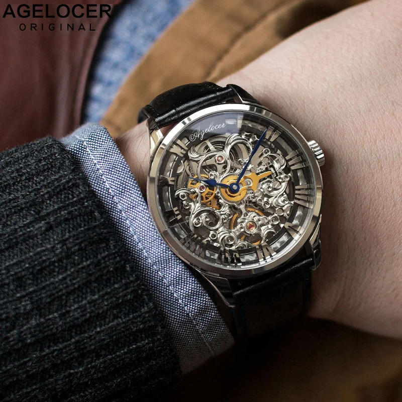 AGELOCER Swiss Luxury Brand Skeleton Watch