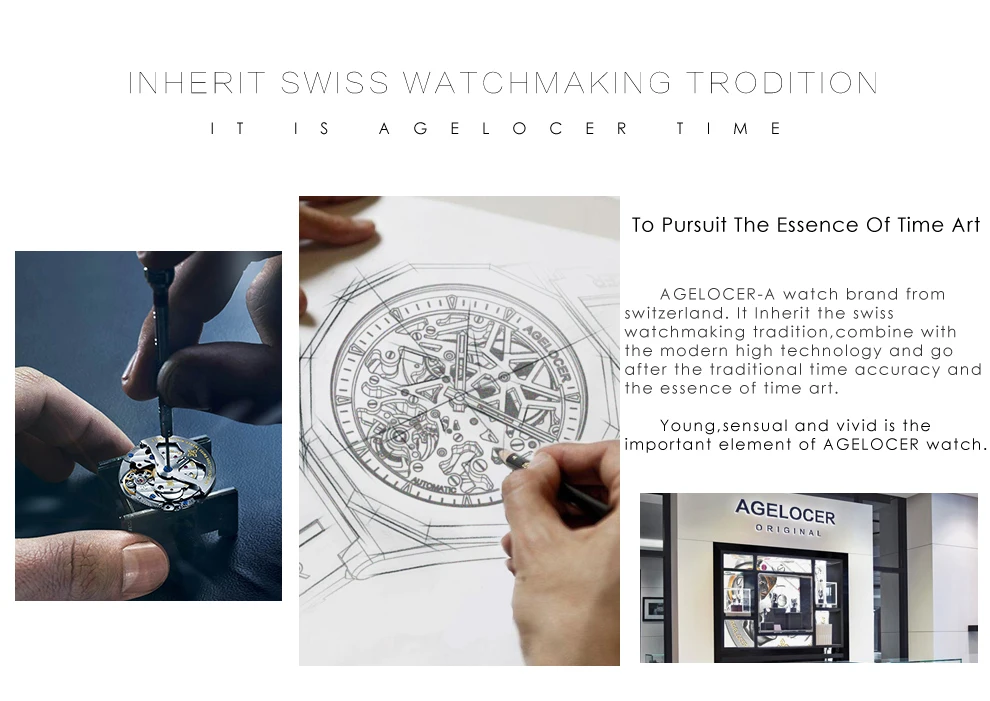 AGELOCER Swiss Luxury Brand Skeleton Watch