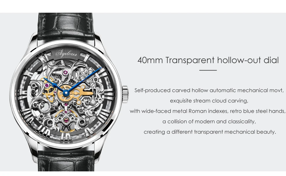 AGELOCER Swiss Luxury Brand Skeleton Watch
