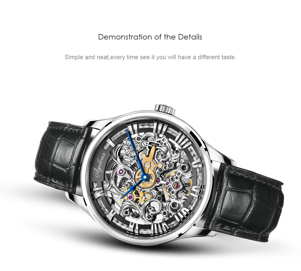 AGELOCER Swiss Luxury Brand Skeleton Watch